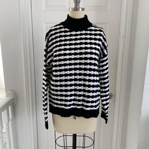 Black & White Striped Sweater - Picture 2 of 5